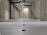 Row of Fleximodo parking sensors installed in an underground car park